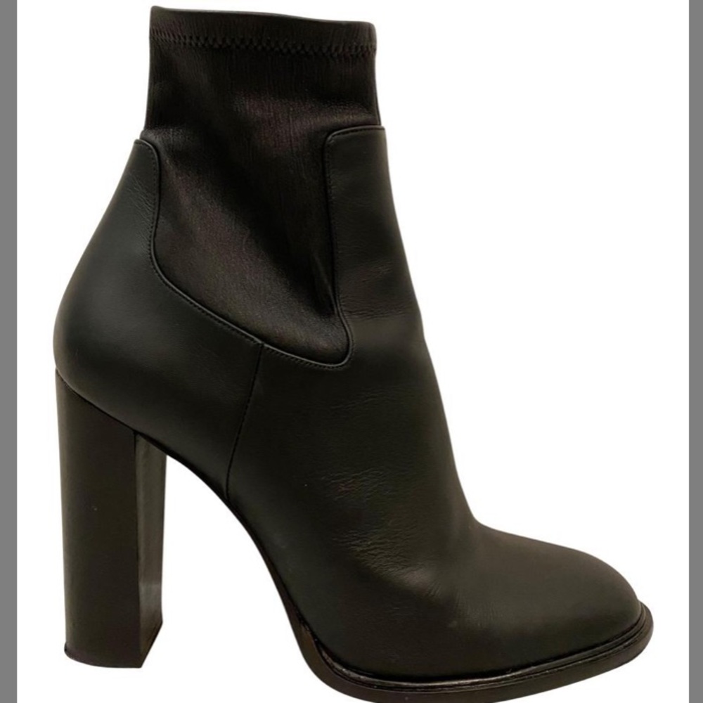Vince Black Heeled Stretchy Boot with Zipper
